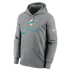 Miami Dolphins Big & Tall Performance Pullover Hoodie Heather Gray - Nike