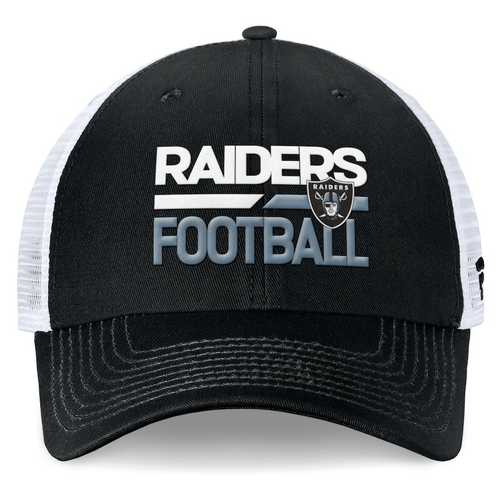 Las Vegas Raiders Upper Trucker Adjustable Hat Black/White - Fanatics
