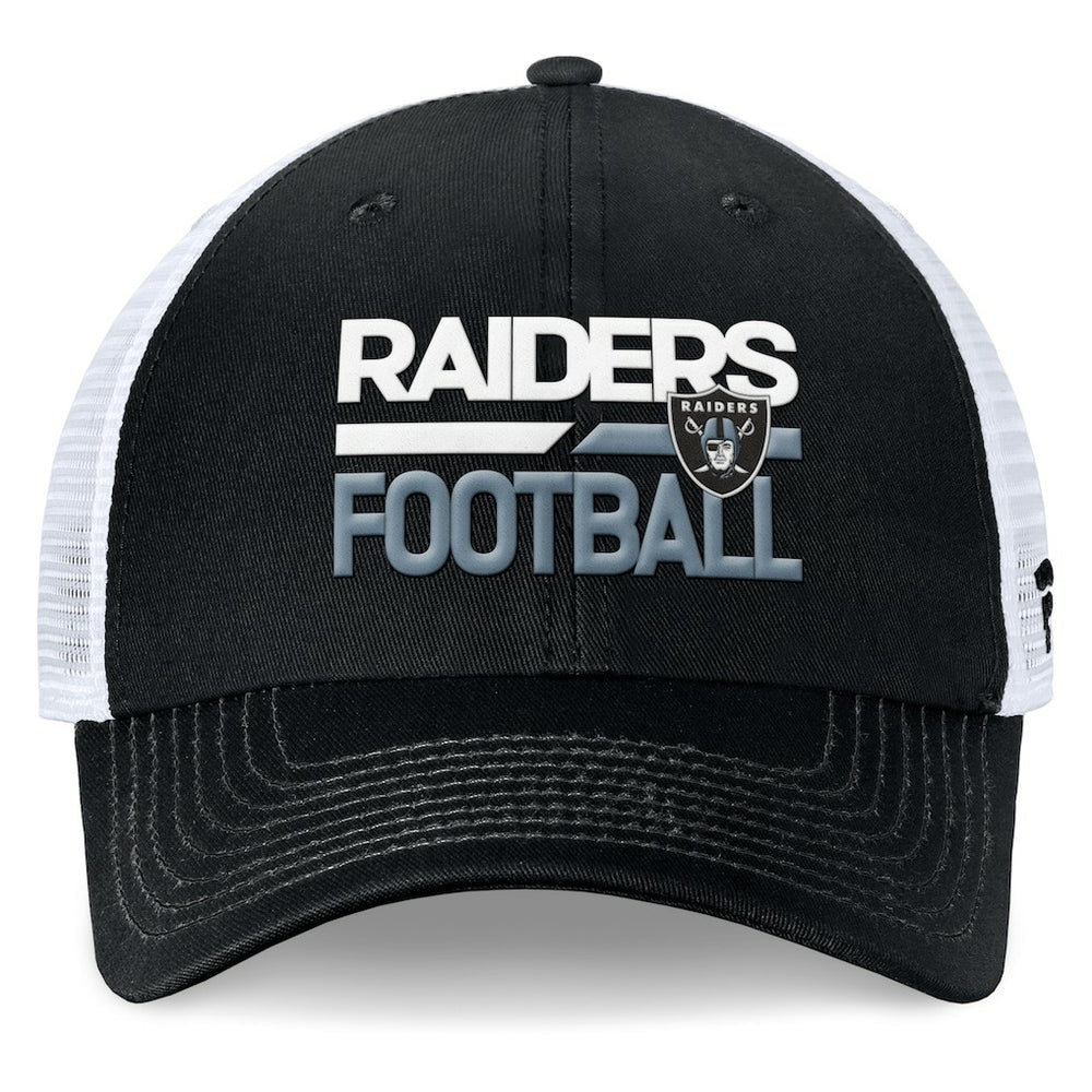 Las Vegas Raiders Upper Trucker Adjustable Hat Black/White - Fanatics