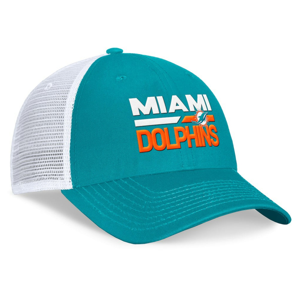 Miami Dolphins Upper Trucker Adjustable Hat Aqua/White - Fanatics