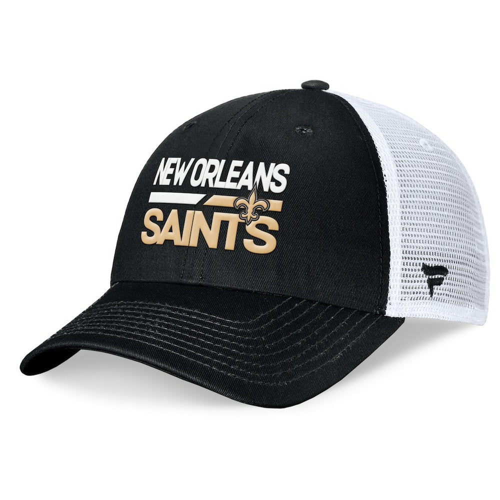 New Orleans Saints Upper Trucker Adjustable Hat Black/White - Fanatics