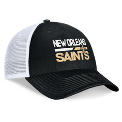 New Orleans Saints Upper Trucker Adjustable Hat Black/White - Fanatics