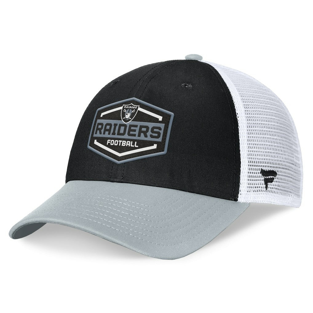 Las Vegas Raiders Bench Trucker Adjustable Hat Black/Silver - Fanatics