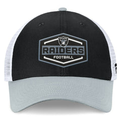 Las Vegas Raiders Bench Trucker Adjustable Hat Black/Silver - Fanatics