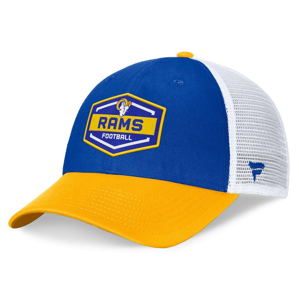 Los Angeles Rams Bench Trucker Adjustable Hat Royal/Gold - Fanatics