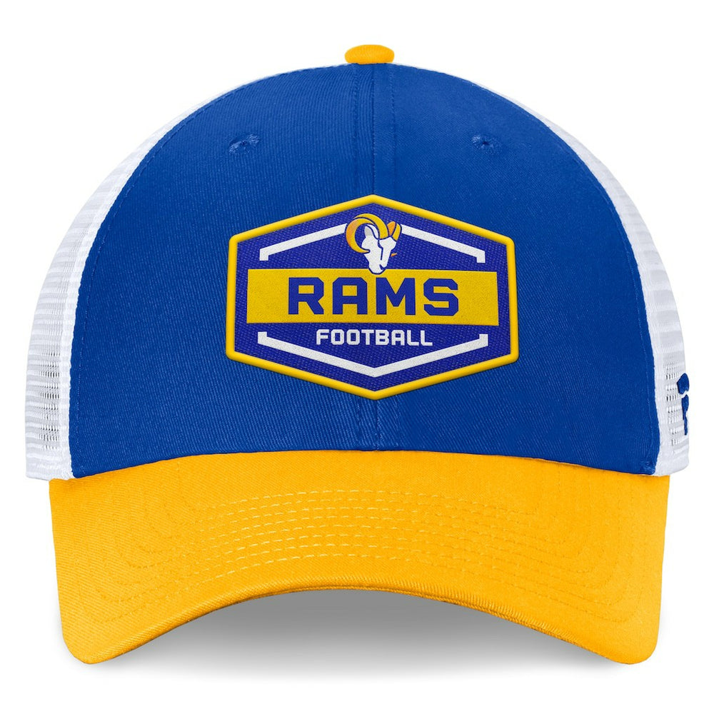 Los Angeles Rams Bench Trucker Adjustable Hat Royal/Gold - Fanatics
