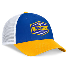 Los Angeles Rams Bench Trucker Adjustable Hat Royal/Gold - Fanatics