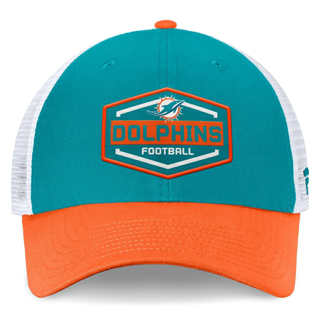 Miami Dolphins Bench Trucker Adjustable Hat Aqua/Orange - Fanatics