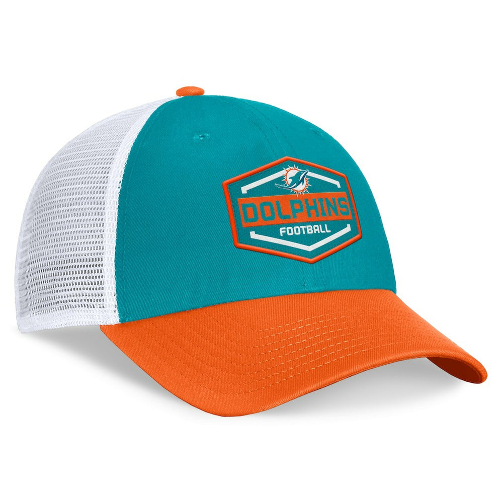Miami Dolphins Bench Trucker Adjustable Hat Aqua/Orange - Fanatics