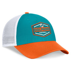 Miami Dolphins Bench Trucker Adjustable Hat Aqua/Orange - Fanatics