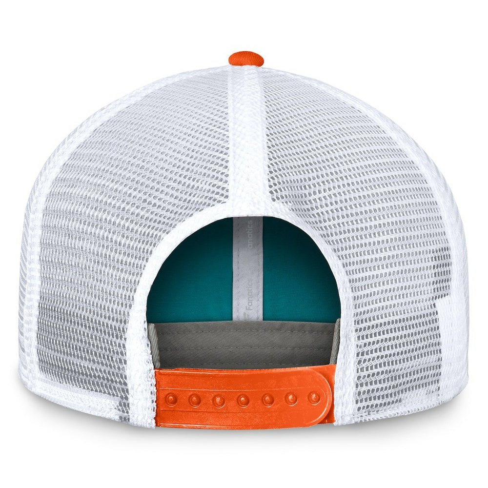 Miami Dolphins Bench Trucker Adjustable Hat Aqua/Orange - Fanatics