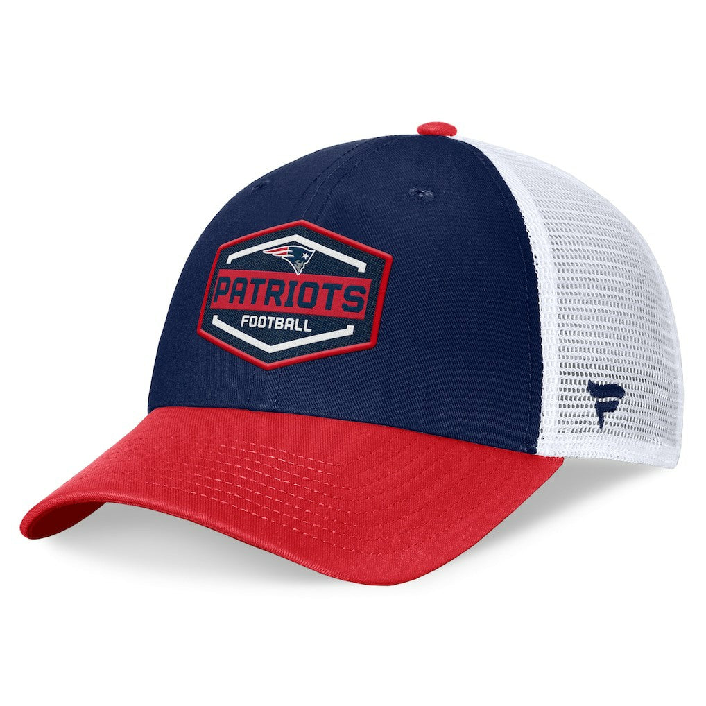 New England Patriots Bench Trucker Adjustable Hat Navy/Red - Fanatics