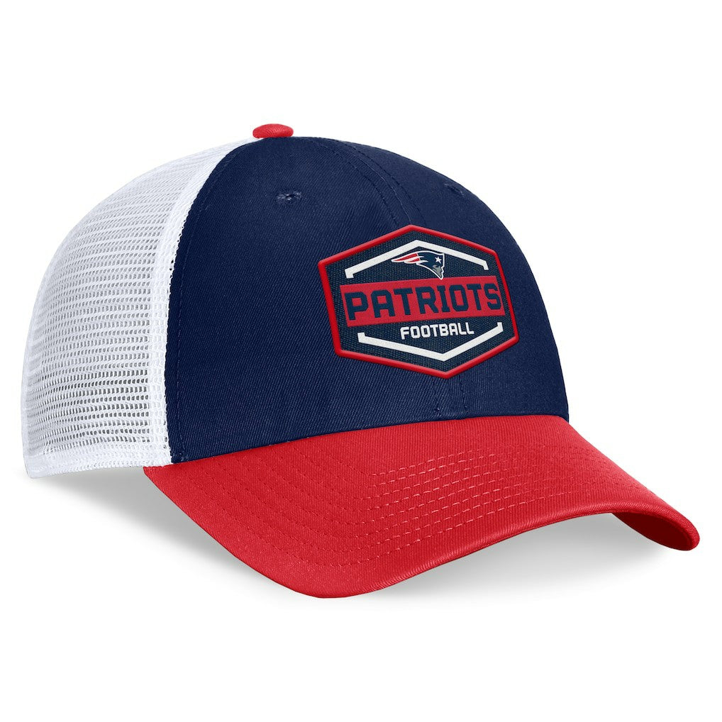 New England Patriots Bench Trucker Adjustable Hat Navy/Red - Fanatics