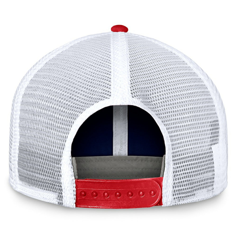 New England Patriots Bench Trucker Adjustable Hat Navy/Red - Fanatics