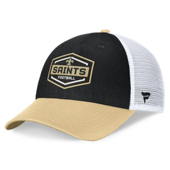 New Orleans Saints Bench Trucker Adjustable Hat Black/Gold - Fanatics