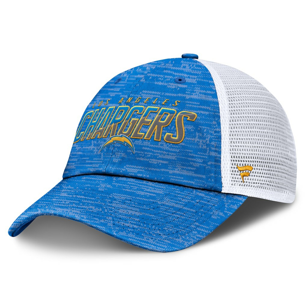 Los Angeles Chargers Challenge Trucker Adjustable Hat Heather Powder Blue - Fanatics