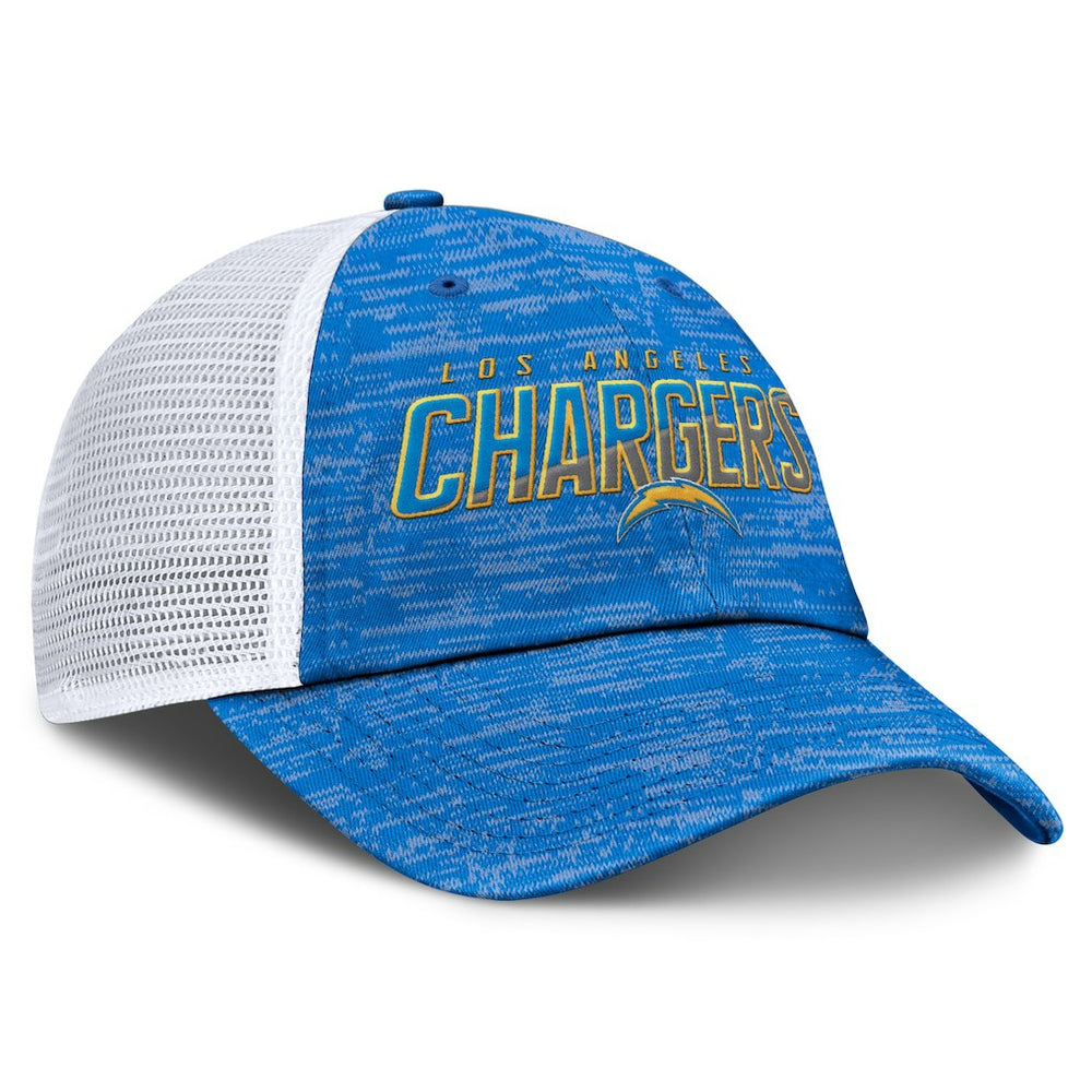Los Angeles Chargers Challenge Trucker Adjustable Hat Heather Powder Blue - Fanatics