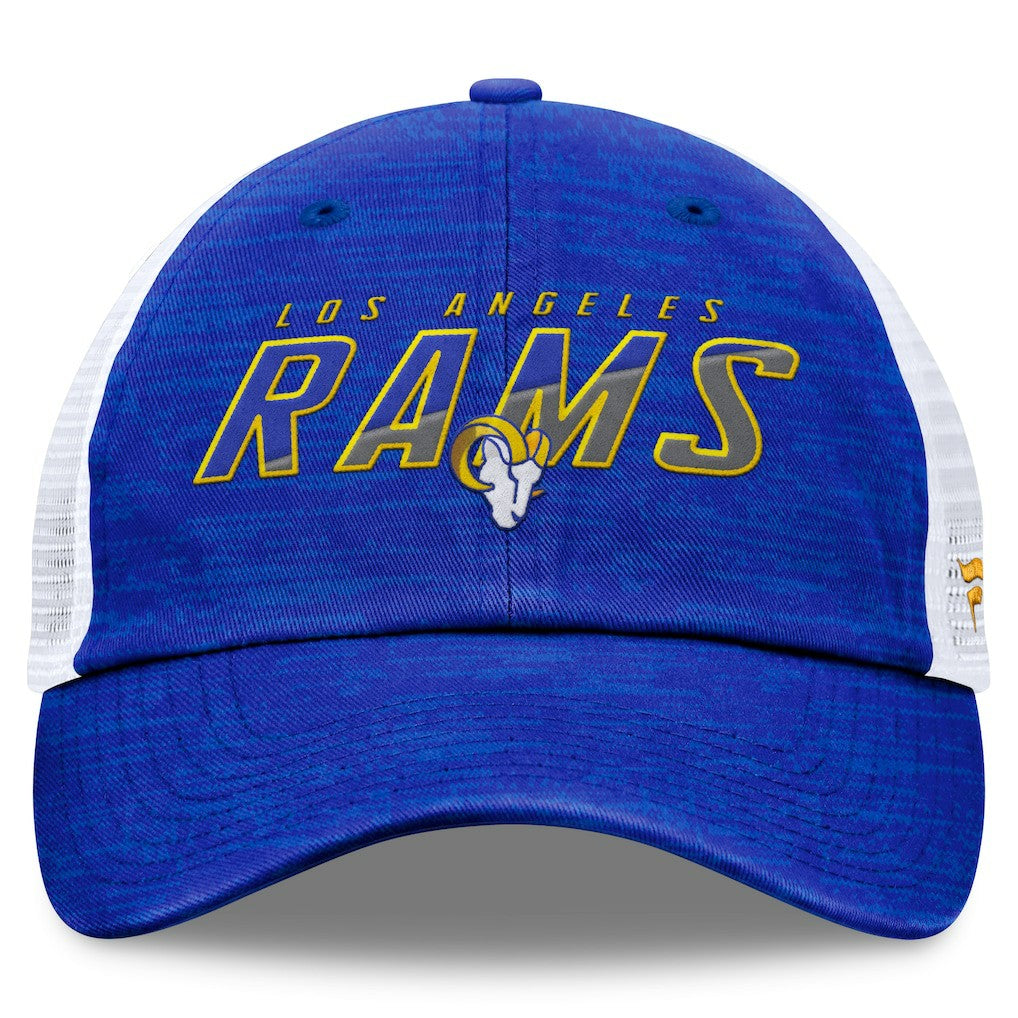 Los Angeles Rams Challenge Trucker Adjustable Hat Heather Royal - Fanatics