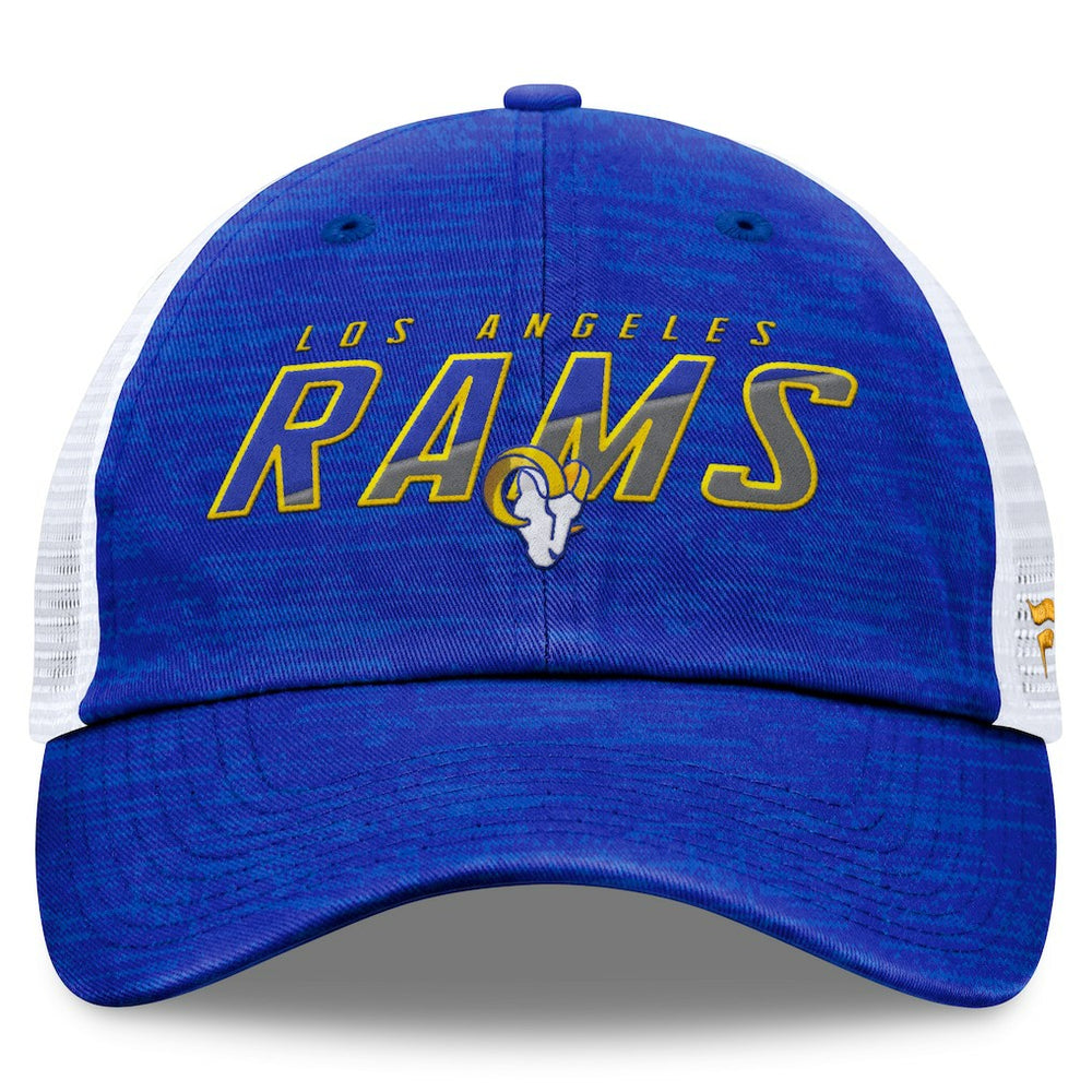 Los Angeles Rams Challenge Trucker Adjustable Hat Heather Royal - Fanatics