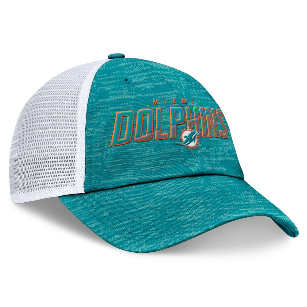 Miami Dolphins Challenge Trucker Adjustable Hat Heather Aqua - Fanatics