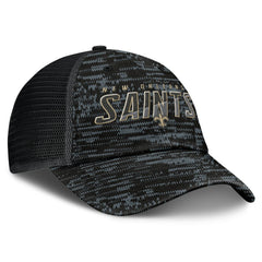New Orleans Saints Challenge Trucker Adjustable Hat Heather Black - Fanatics