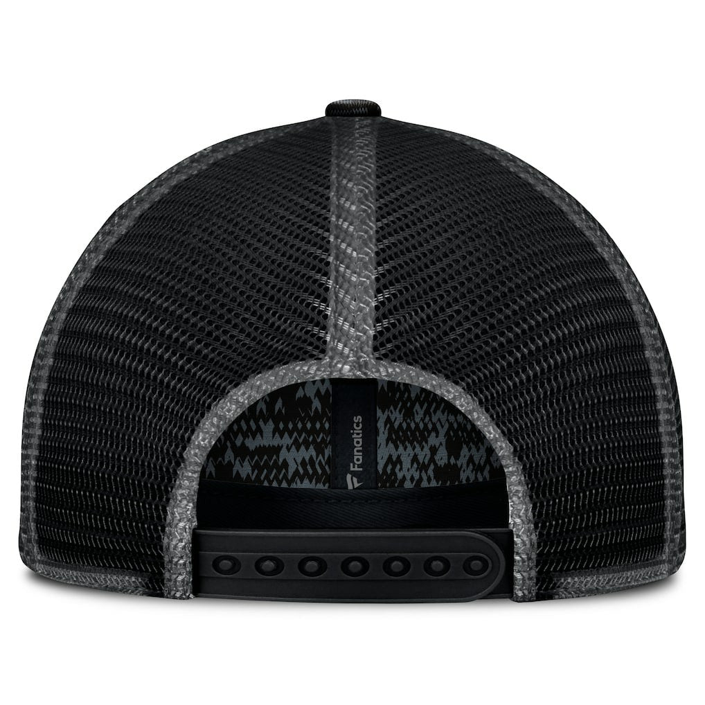 New Orleans Saints Challenge Trucker Adjustable Hat Heather Black - Fanatics