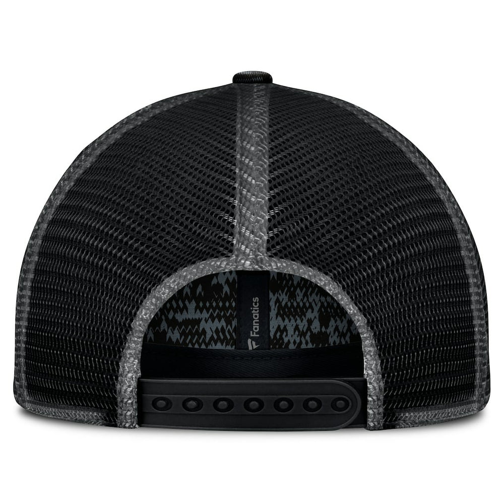 New Orleans Saints Challenge Trucker Adjustable Hat Heather Black - Fanatics