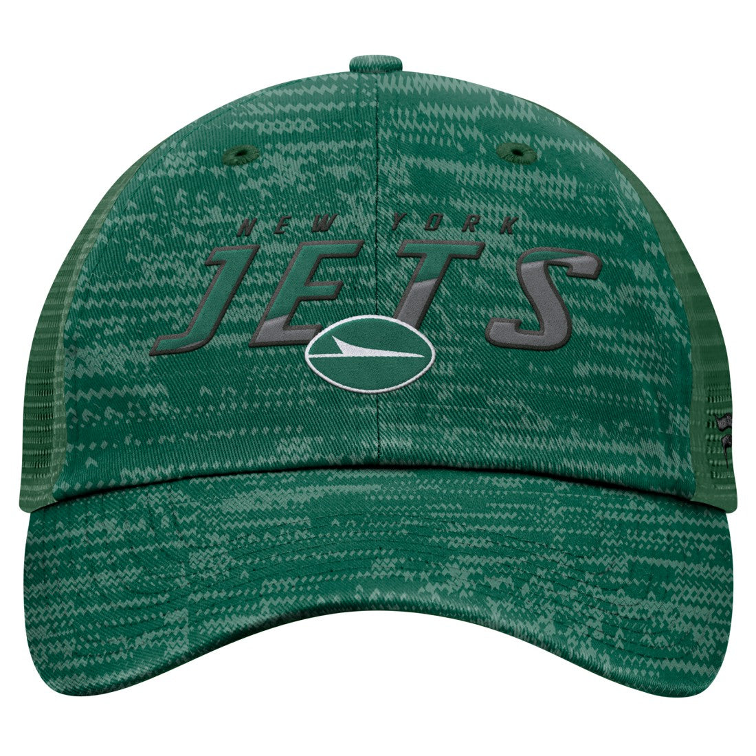 New York Jets Challenge Trucker Adjustable Hat Heather Green - Fanatics