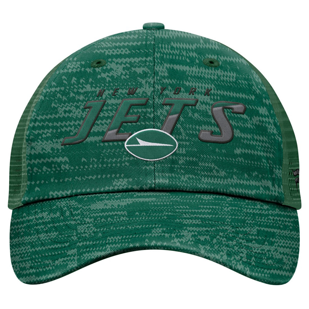 New York Jets Challenge Trucker Adjustable Hat Heather Green - Fanatics