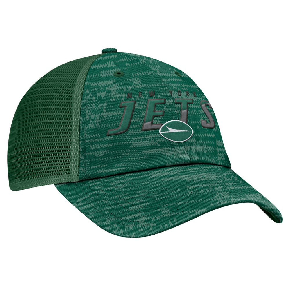 New York Jets Challenge Trucker Adjustable Hat Heather Green - Fanatics