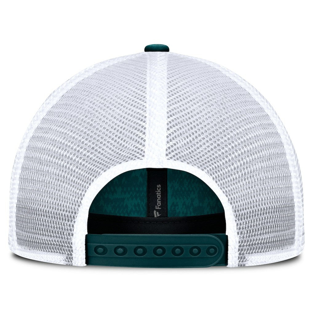 Philadelphia Eagles Challenge Trucker Adjustable Hat Heather Midnight Green - Fanatics