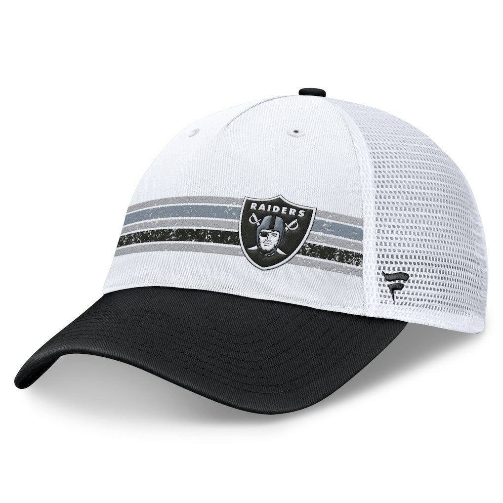 Las Vegas Raiders Flawless Stripe Adjustable Hat White/Black - Fanatics