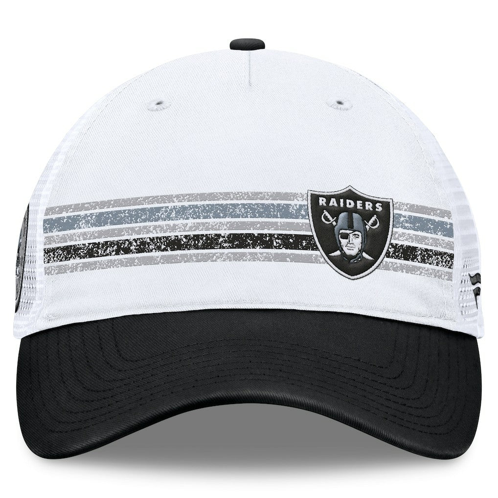 Las Vegas Raiders Flawless Stripe Adjustable Hat White/Black - Fanatics