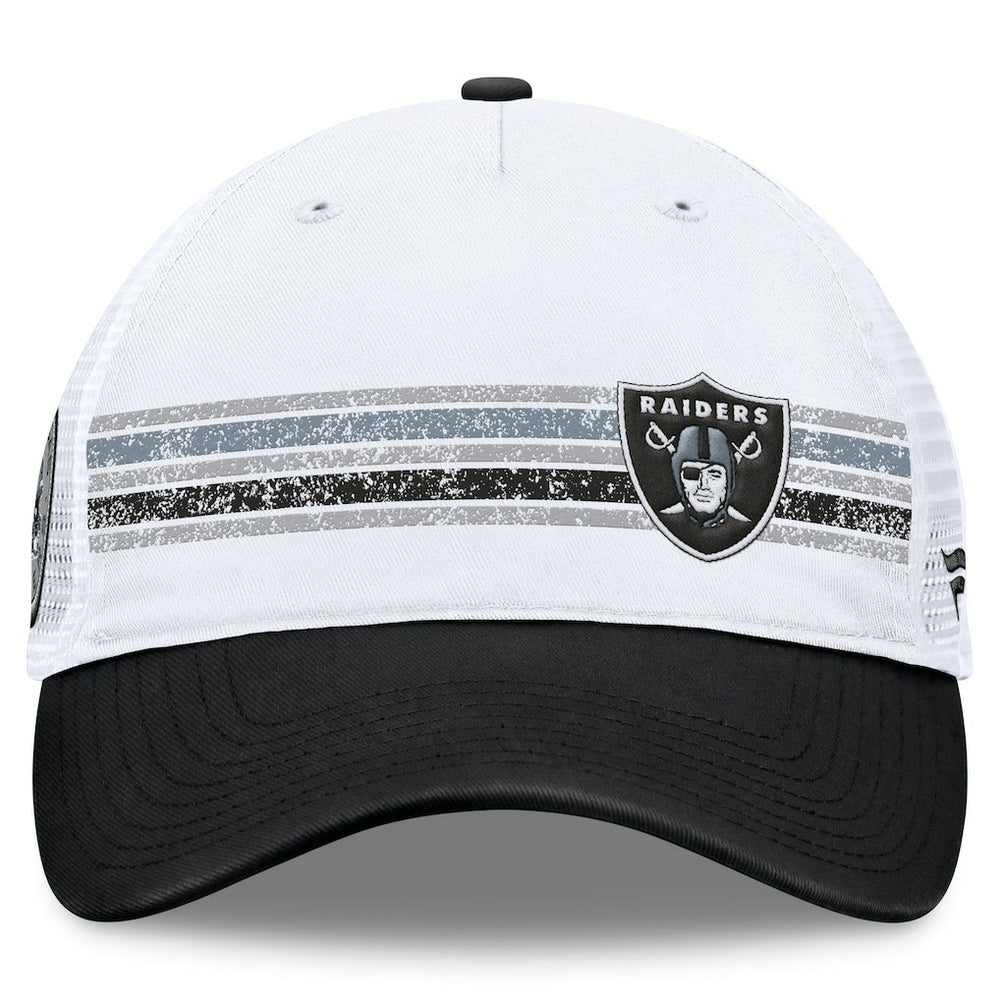 Las Vegas Raiders Flawless Stripe Adjustable Hat White/Black - Fanatics