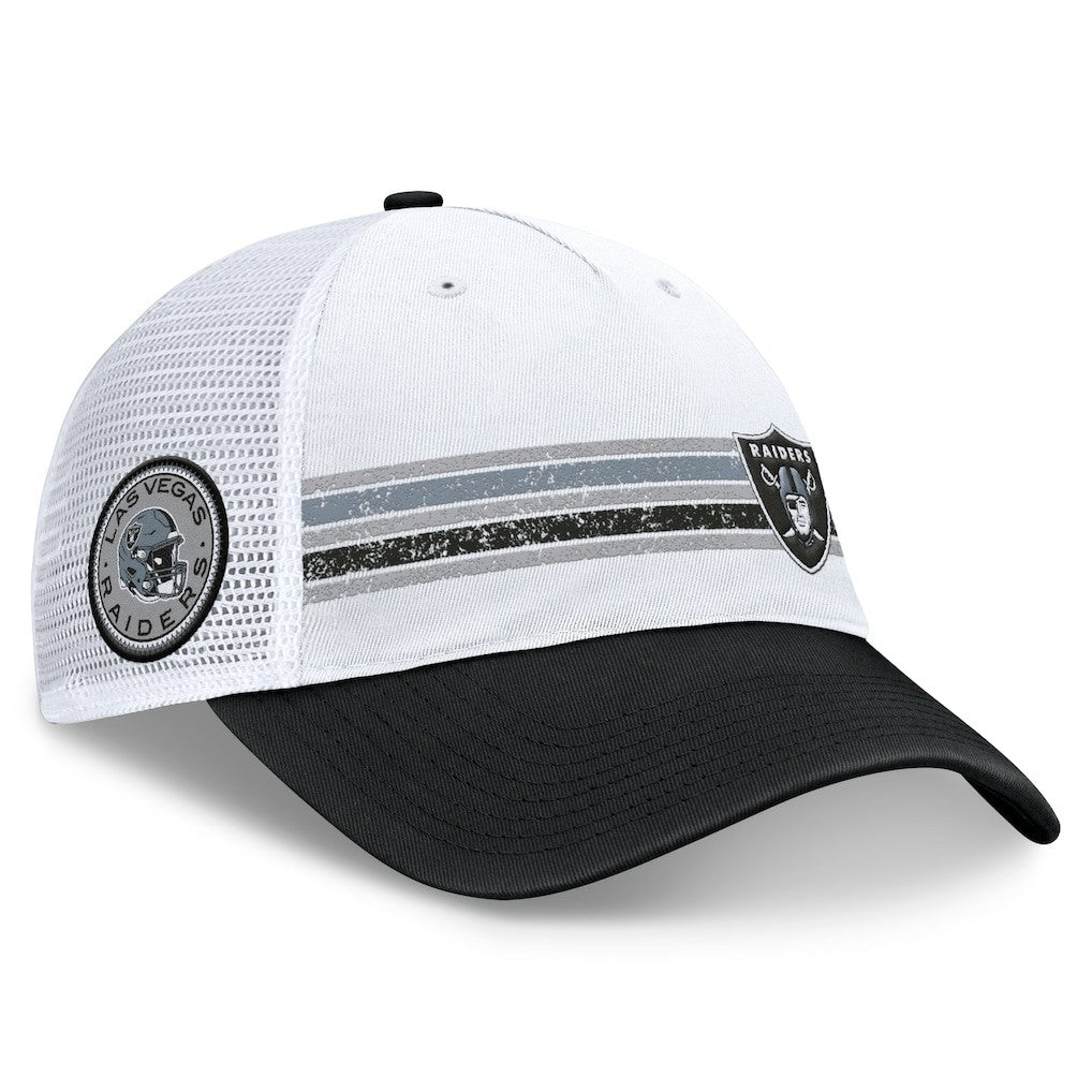 Las Vegas Raiders Flawless Stripe Adjustable Hat White/Black - Fanatics