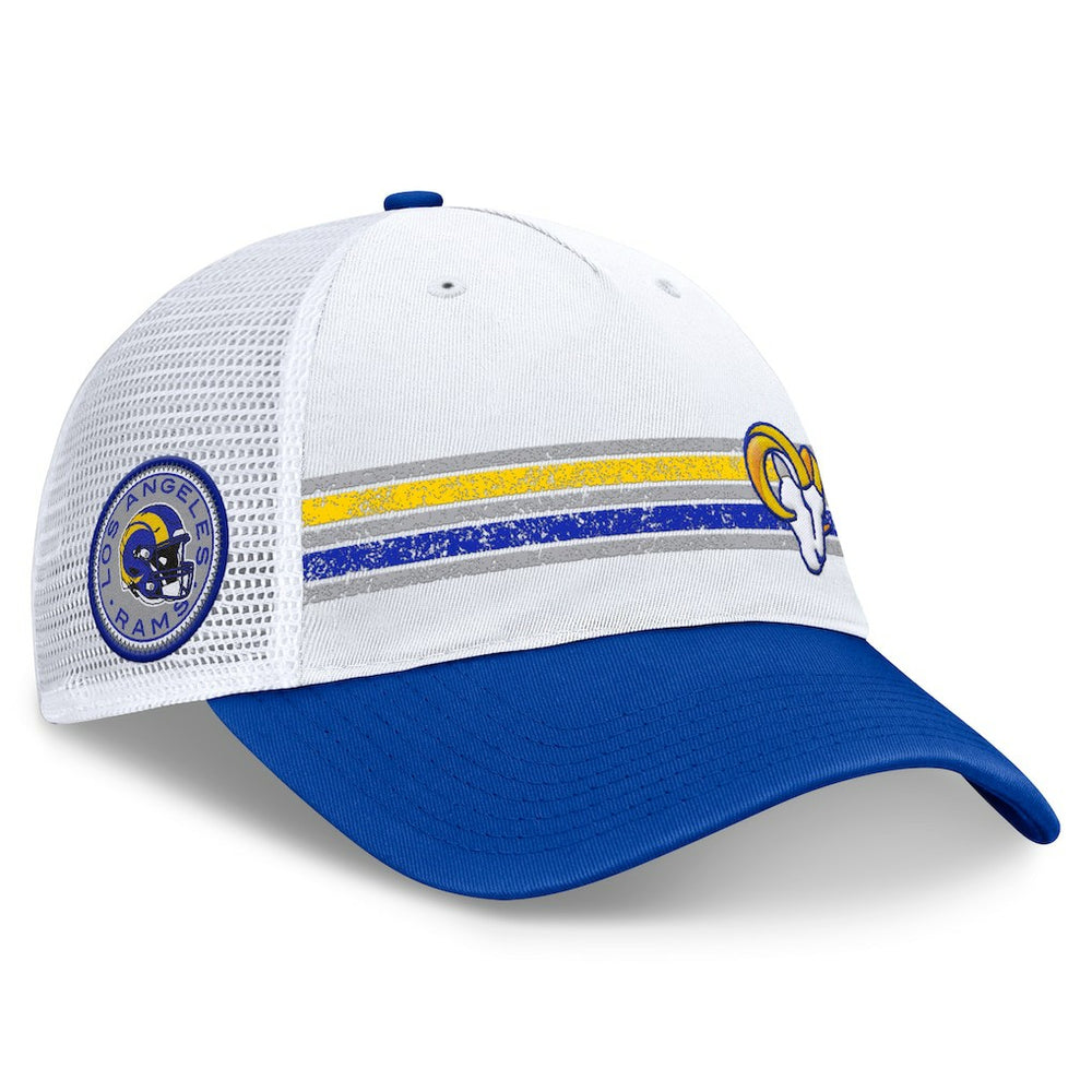 Los Angeles Rams Flawless Stripe Adjustable Hat White/Royal - Fanatics