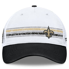 New Orleans Saints Flawless Stripe Adjustable Hat White/Black - Fanatics