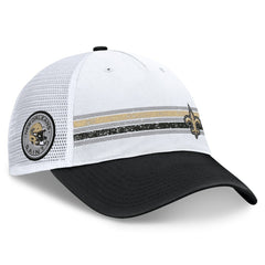 New Orleans Saints Flawless Stripe Adjustable Hat White/Black - Fanatics