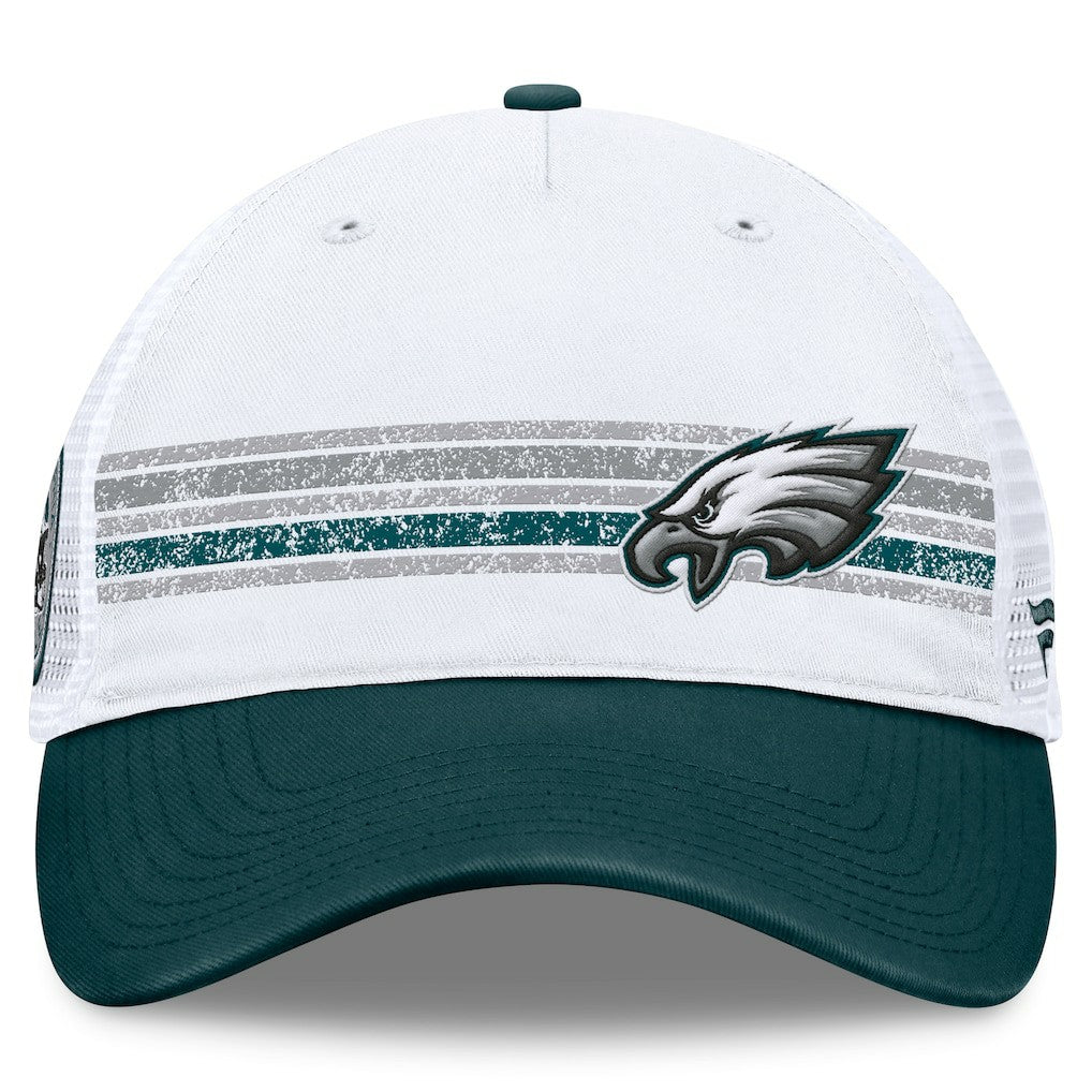 Philadelphia Eagles Flawless Stripe Adjustable Hat White/Midnight Green - Fanatics