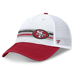 San Francisco 49ers Flawless Stripe Adjustable Hat White/Scarlet - Fanatics