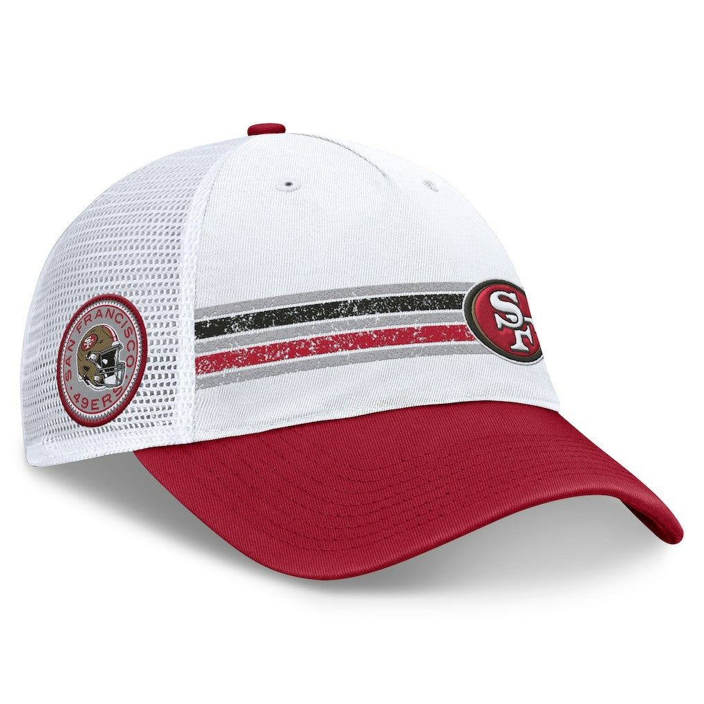 San Francisco 49ers Flawless Stripe Adjustable Hat White/Scarlet - Fanatics