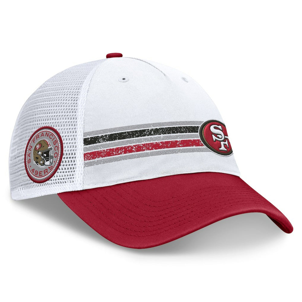 San Francisco 49ers Flawless Stripe Adjustable Hat White/Scarlet - Fanatics
