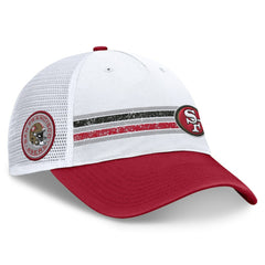 San Francisco 49ers Flawless Stripe Adjustable Hat White/Scarlet - Fanatics