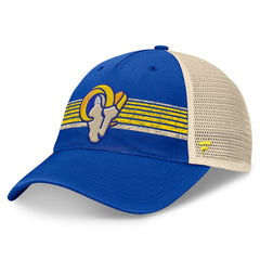 Los Angeles Rams Center Stripe Trucker Adjustable Hat Royal/Natural - Fanatics