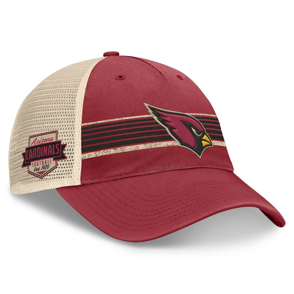 Arizona Cardinals Center Stripe Trucker Adjustable Hat Cardinal/Natural - Fanatics