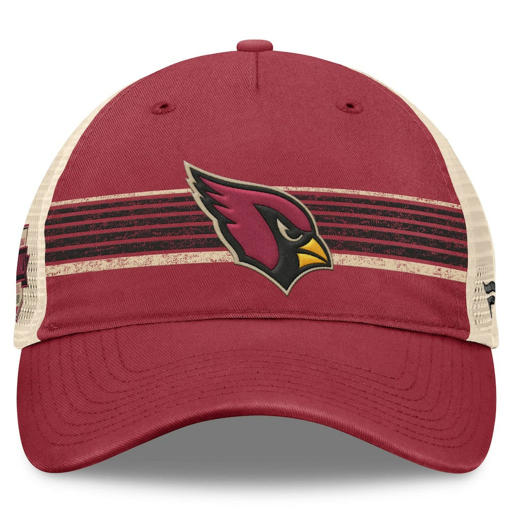 Arizona Cardinals Center Stripe Trucker Adjustable Hat Cardinal/Natural - Fanatics