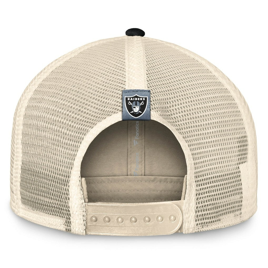 Las Vegas Raiders Diamond Stripe Trucker Adjustable Hat Natural/Black - Fanatics