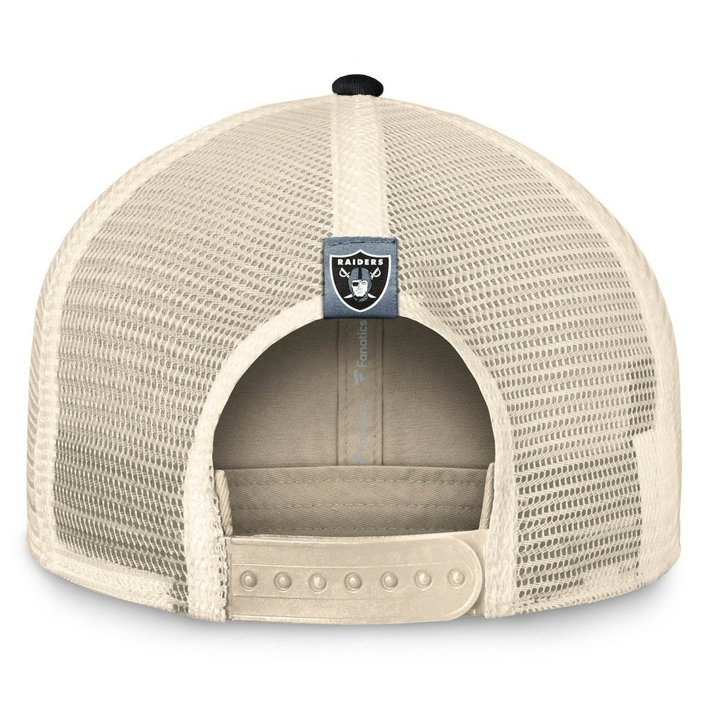 Las Vegas Raiders Diamond Stripe Trucker Adjustable Hat Natural/Black - Fanatics