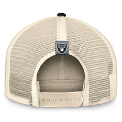 Las Vegas Raiders Diamond Stripe Trucker Adjustable Hat Natural/Black - Fanatics