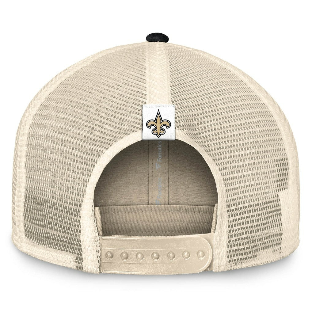 New Orleans Saints Diamond Stripe Trucker Adjustable Hat Natural/Black - Fanatics